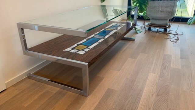 Esse coffee table by Antonio De Nisco
Ceramic tiles, glass, chrome and wood veneer
115 cm wide, 50 cm deep and 40 cm high 
Italian design from the 60s in mint condition
🔴 Sold
#vintitch #vintage #retro #cool #vintagefurniture #design #iconicdesign #coffeetable #tiletable #sidetable #tablebasse #salontafel #DeNisco #AnonioDeNisco #Italiandesign #chrome #wood #ceramictiles #highquality #60s #60sinterior #decoration #interior #decor #homedecor #homedecors #interiordesign #interiorstyling #vintageinteriorstyling #sustainabledesign