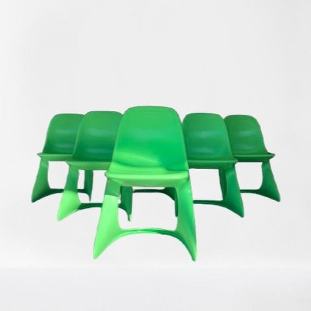 Casalino 2004-00 Chairs By Alexander Begge for Casala
Set of 6 green coloured molded plastic chairs
50 cm wide, 42 cm deep, 77 cm high, seating height 42 cm 
Iconic design form the 70s, 2004/2005 model in mint condition
🟢 For sale
#vintagefurniture #design #iconicdesign #casalino #alexanderbegge #casala #Germandesign #madeinGermany #vintagedesign #70s #iconischestoel #chaiseiconique #moldedplastic #chair #chaise #stoel #forsale #iconicchair #decoration #interior #homedecors #interiors #interiordesign #interiorstyling #vintageinteriorstyling #interiorinspiration #interiorideas #designinspiration #sustainabledesign