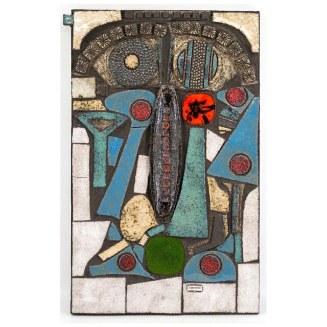 Ceramic basreliëf by Jan NOLF
Highly original wall plaque in glazed ceramics with vivid colours
51 cm wide, 78 cm high and 5 cm thick
Belgian ceramic art 
🟢 For sale
#vintageart #art #midcentury #70s #midcenturysart #ceramic #basrelief #ceramics #ceramicart #artist #jannolf #jannolfkeramiek #jannolfceramics #wallplaque #colour #colourful #colourfulceramics #basreliefart #walldecoration #decoration #interior #homedecors #interiors #interiordesign #interiorstyling #vintageinteriorstyling #interiorinspiration #interiorideas #designinspiration #sustainabledesign