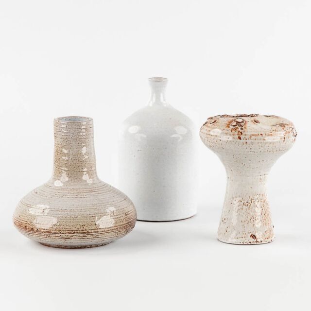 Ceramic vases by Elisabeth Vandeweghe for Perignem
Set of white glazed pottery
From left to right:
18 cm diameter, 18 cm in height / 11 cm diameter, 20 cm in height / 13 cm diameter, 17 cm in height
🟢 For sale
 #accessories #glazedpottery #glazedceramics #ceramics #perignem #elisabethvandeweghe #pottery #ceramique #keramiek #ceramicvases #elisabethvandewegheceramics #vandewegkeramiek #vandewegheceramics #perignempottery #perignemceramics #madeinbelgium #belgianceramics #decoration #interior #decor #homedecor #homedecors #interior #homeideasdecor #livingroomdecor #interiordesign #interiorstyling #vintageinteriorstyling #sustainabledesign