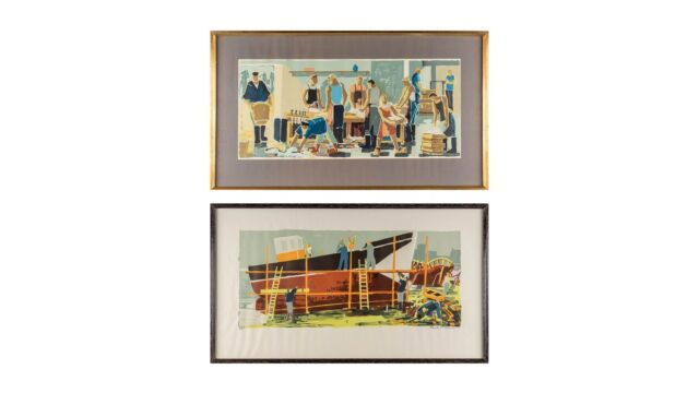 Lithographs by Paul Klein
CoLourful lithos of craftsmen at work
One of them is signed and numbered (85/150)
77 wm wide and 35 cm high
🔴 Sold
#vintitch #vintage #retro #cool #vintageaccesories #accesories #art #lithography #painting #litho #artist #Belgianartist #Klein #PaulKlein #schilder #peintre #Damme #craftsman #frame #woodenframe #decoration #interior #decor #homedecor #homedecors #interiordesign #interiorstyling #vintageinteriorstyling #sustainabledesign
